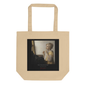 Vermeer Woman with a Pearl Necklace Tote Bag | MARILYN100 Cyberpainting