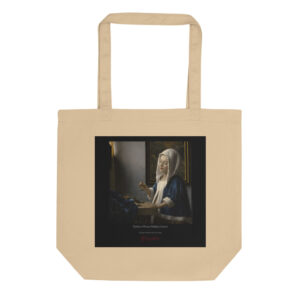 Vermeer Woman Holding a Balance Tote Bag | MARILYN100 Cyberpainting