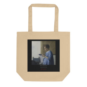 Vermeer Woman in Blue Tote Bag | MARILYN100 Cyberpainting
