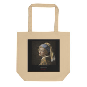 Vermeer the Girl with a Pearl Earring Tote Bag | MARILYN100 Cyberpainting