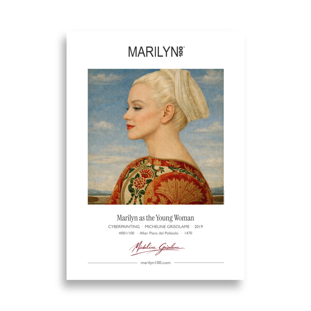 Pollaiolo the Young Woman Poster 50x70 cm | MARILYN100 Cyberpainting | 50x70 cm
