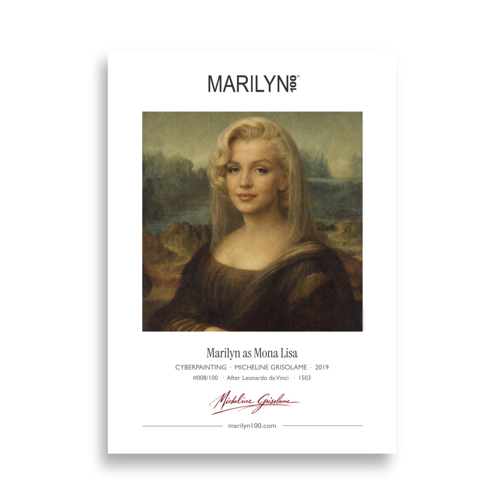 Vinci Mona Lisa Poster 50x70 cm | MARILYN100 Cyberpainting | 50x70 cm
