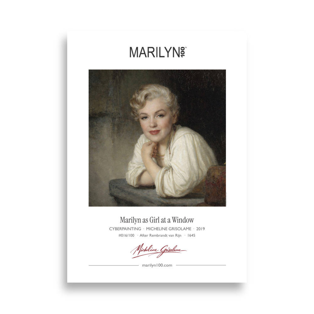 Rijn Girl at a Window Poster 50x70 cm | MARILYN100 Cyberpainting | 50x70 cm