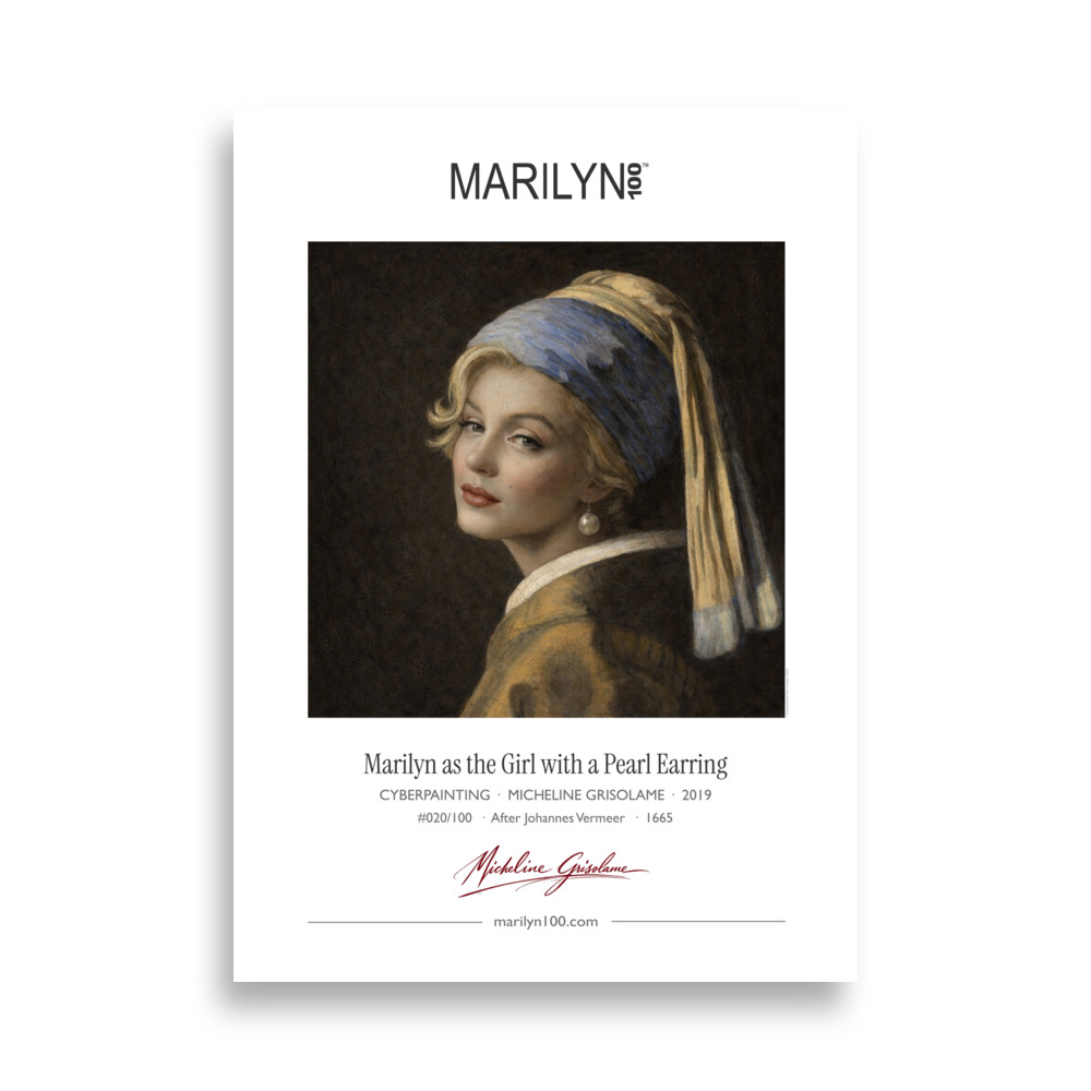 Vermeer the Girl with a Pearl Earring Poster 50x70 cm | MARILYN100 Cyberpainting | 50x70 cm