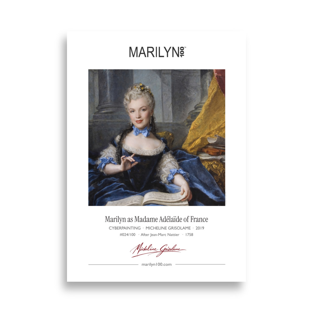 Nattier Madame Adélaïde of France Poster 50x70 cm | MARILYN100 Cyberpainting | 50x70 cm