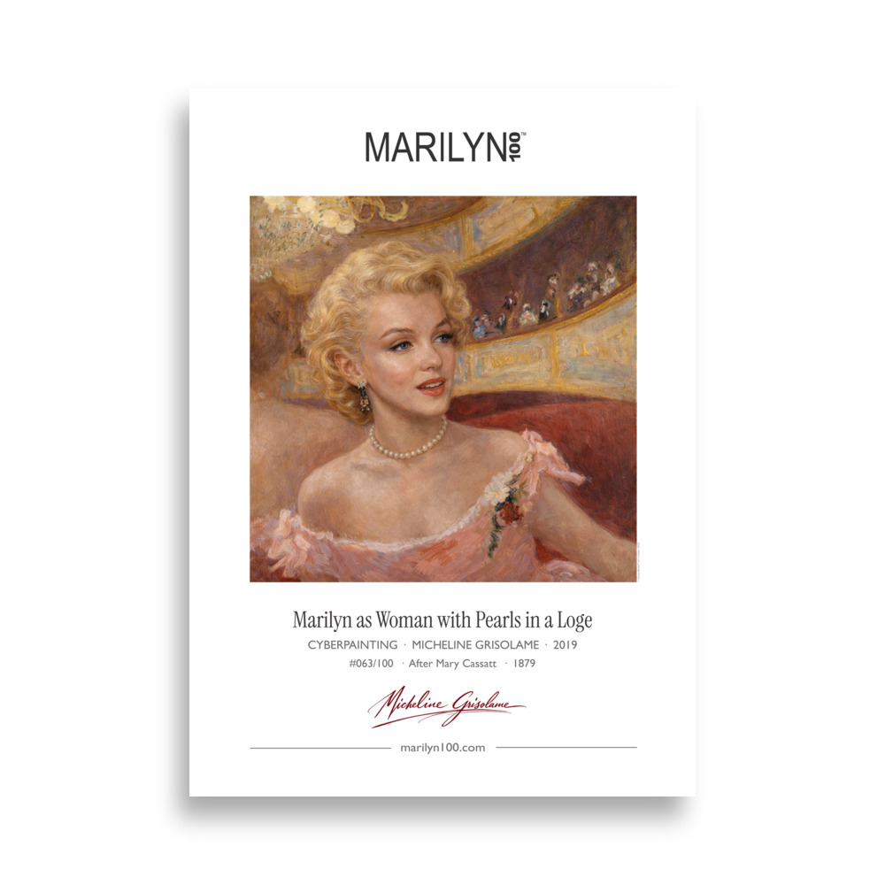Cassatt Woman with Pearls in a Loge Poster 50x70 cm | MARILYN100 Cyberpainting | 50x70 cm