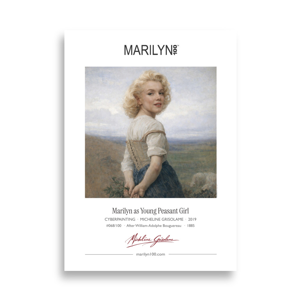 Bouguereau Young Peasant Girl Poster 50x70 cm | MARILYN100 Cyberpainting | 50x70 cm