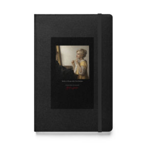 Vermeer Woman with a Pearl Necklace Notebook | MARILYN100 Cyberpainting - Black