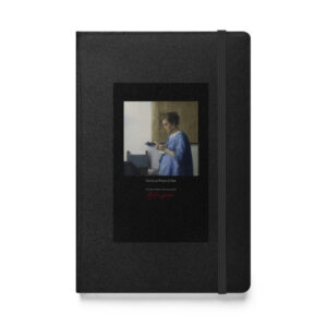 Vermeer Woman in Blue Notebook | MARILYN100 Cyberpainting - Black