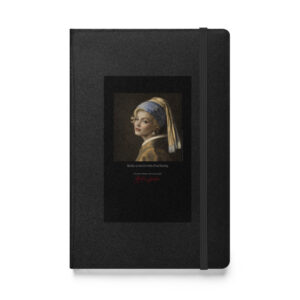 Vermeer the Girl with a Pearl Earring Notebook | MARILYN100 Cyberpainting - Black