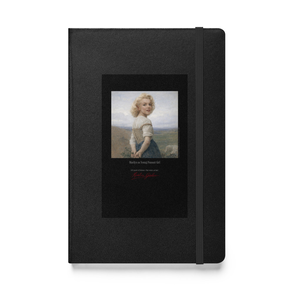 Bouguereau Young Peasant Girl Notebook | MARILYN100 Cyberpainting - Black