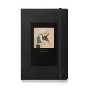Schiele Seated Woman Notebook | MARILYN100 Cyberpainting - Black