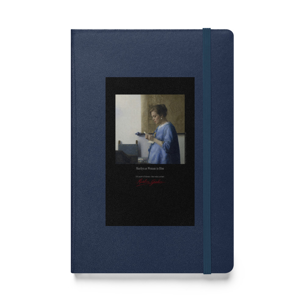 Vermeer Woman in Blue Notebook | MARILYN100 Cyberpainting - Navy