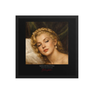 Tiziano the Venus of Urbino Framed Print Black Ed. 16x16" | MARILYN100 Cyberpainting - Black frame