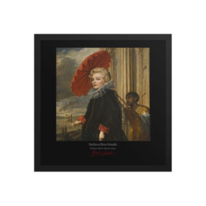 van Dyck Elena Grimaldi Framed Print Black Ed. 16x16" | MARILYN100 Cyberpainting - Black frame
