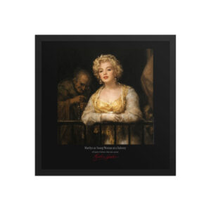 Goya Young Woman at a Balcony Framed Print Black Ed. 16x16" | MARILYN100 Cyberpainting - Black frame
