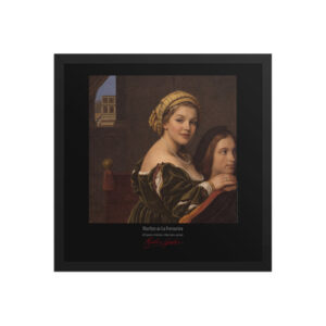 Ingres La Fornarina Framed Print Black Ed. 16x16" | MARILYN100 Cyberpainting - Black frame