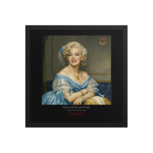 Ingres the Princesse de Broglie Framed Print Black Ed. 16x16" | MARILYN100 Cyberpainting - Black frame