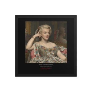 Ingres Madame Moitessier Framed Print Black Ed. 16x16" | MARILYN100 Cyberpainting - Black frame