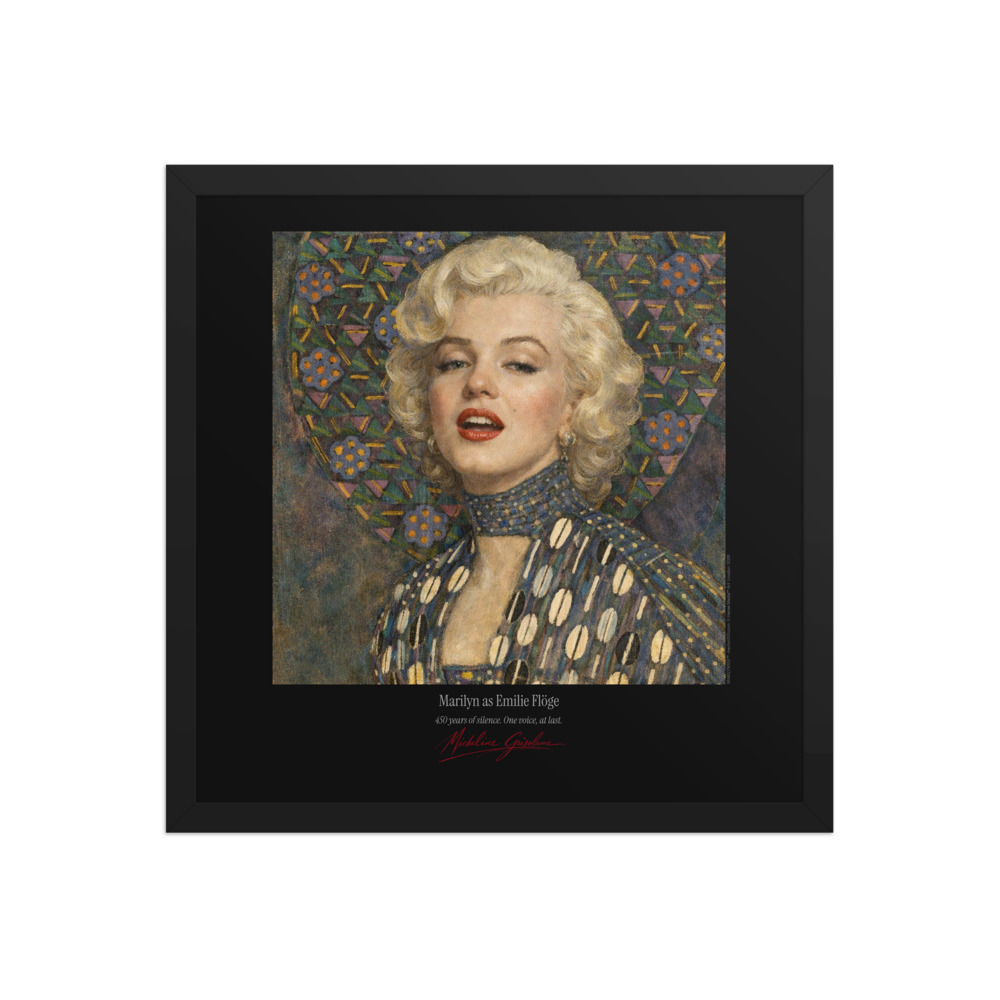 Klimt Emilie Flöge Framed Print Black Ed. 16x16" | MARILYN100 Cyberpainting - Black frame