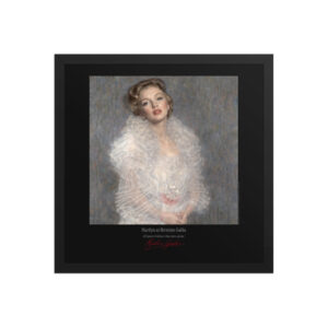 Klimt Hermine Gallia Framed Print Black Ed. 16x16" | MARILYN100 Cyberpainting - Black frame