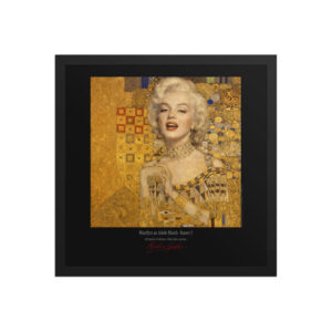Klimt Adele Bloch-Bauer I Framed Print Black Ed. 16x16" | MARILYN100 Cyberpainting - Black frame