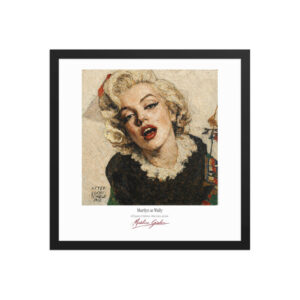 Schiele Wally Framed Print White Ed. 16x16" | MARILYN100 Cyberpainting - Black frame