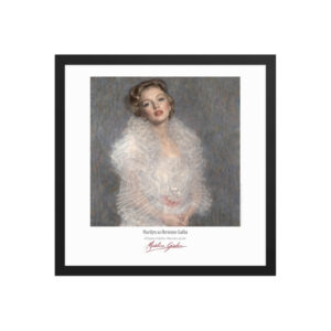 Klimt Hermine Gallia Framed Print White Ed. 16x16" | MARILYN100 Cyberpainting - Black frame