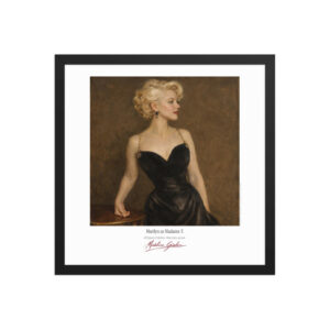 Sargent Madame X Framed Print White Ed. 16x16" | MARILYN100 Cyberpainting - Black frame