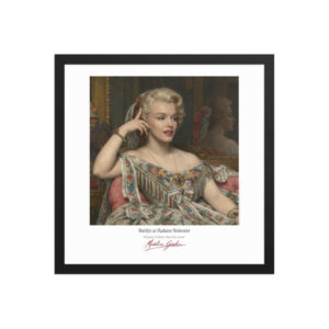 Ingres Madame Moitessier Framed Print White Ed. 16x16" | MARILYN100 Cyberpainting - Black frame
