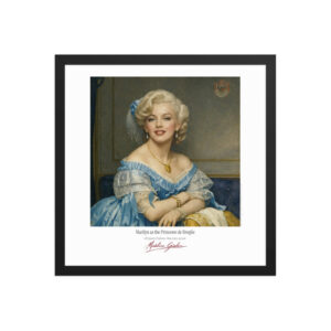 Ingres the Princesse de Broglie Framed Print White Ed. 16x16" | MARILYN100 Cyberpainting - Black frame
