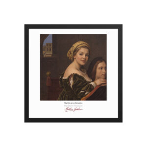 Ingres La Fornarina Framed Print White Ed. 16x16" | MARILYN100 Cyberpainting - Black frame