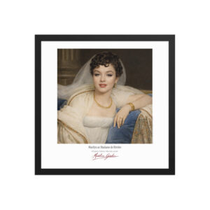 Ingres Madame de Rivière Framed Print White Ed. 16x16" | MARILYN100 Cyberpainting - Black frame