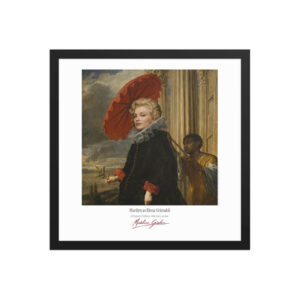 van Dyck Elena Grimaldi Framed Print White Ed. 16x16" | MARILYN100 Cyberpainting - Black frame