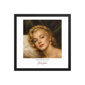 Tiziano the Venus of Urbino Framed Print White Ed. 16x16" | MARILYN100 Cyberpainting - Black frame