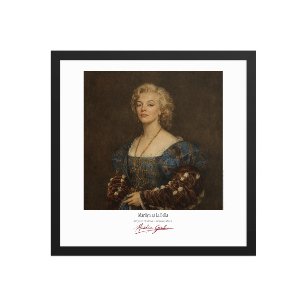 Tiziano La Bella Framed Print White Ed. 16x16" | MARILYN100 Cyberpainting - Black frame