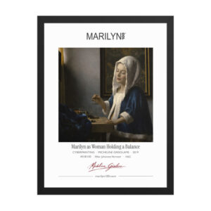Vermeer Woman Holding a Balance Framed Print 18x24" | MARILYN100 Cyberpainting - Black frame
