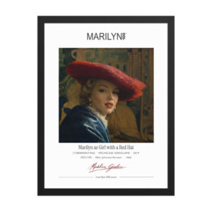 Vermeer Girl with a Red Hat Framed Print 18x24" | MARILYN100 Cyberpainting - Black frame