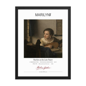 Vermeer the Lute Player Framed Print 18x24" | MARILYN100 Cyberpainting - Black frame