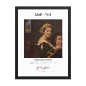 Ingres La Fornarina Framed Print 18x24" | MARILYN100 Cyberpainting - Black frame