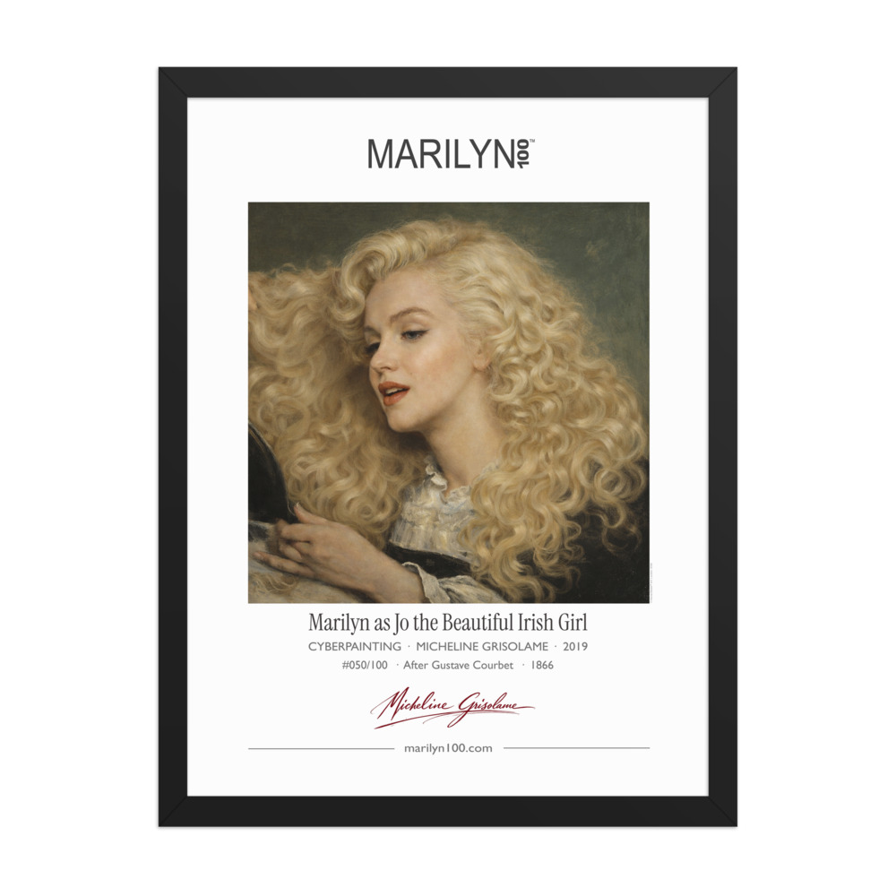 Courbet Jo the Beautiful Irish Girl Framed Print 18x24" | MARILYN100 Cyberpainting - Black frame