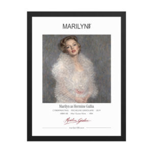 Klimt Hermine Gallia Framed Print 18x24" | MARILYN100 Cyberpainting - Black frame