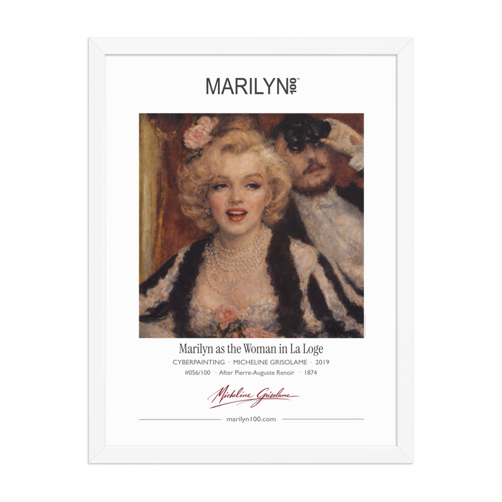 Renoir the Woman in La Loge Framed Print 18x24" | MARILYN100 Cyberpainting - White frame
